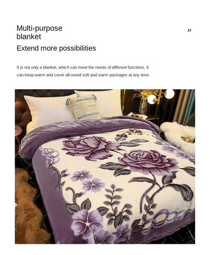 Double layers Raschel Mink Blankets Spring Winter Soft Warm Faux Fur Throw Blankets Heavy Fluffy Weighted Blankets