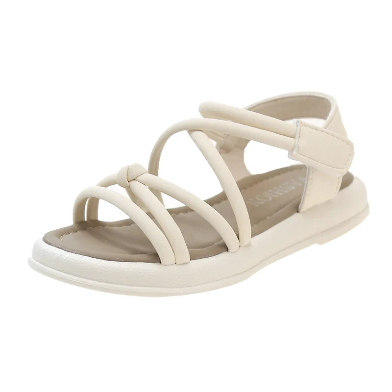 Girls Sandals Kids Sandals for Girls 2024 Summer Brand Children Beach Shoes Princess Sweet Gladiator Sandals Open Toes Anti-skid