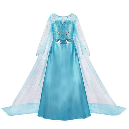 Anna Elsa Costume Children Princess Dress for Girls Kids Cosplay Snow White Christmas Carnival Party Disguise Outfit