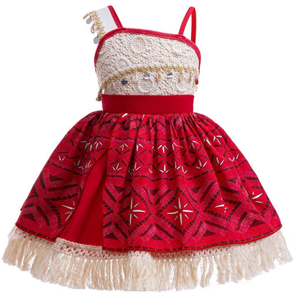 New Movie Moano 2 Girl Dress 2026 Halloween Party Ocean Adventure Costume Princess Clothes Children Vaiana Outfit Dress