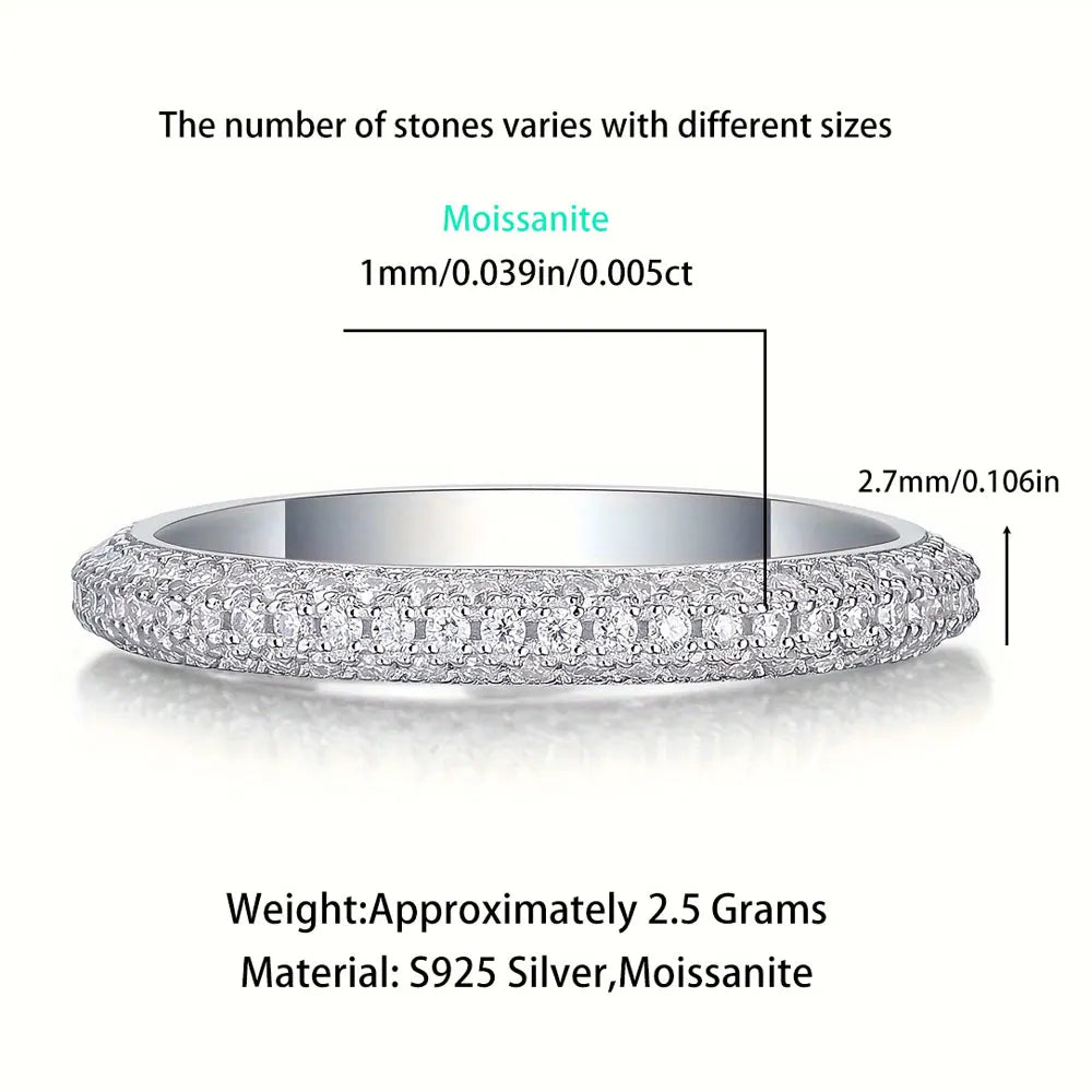 D VVS1 All Moissanite Ring GRA Certified Lab Diamond s925 Sterling Silver 18k White Gold Engagement Rings for Women Man