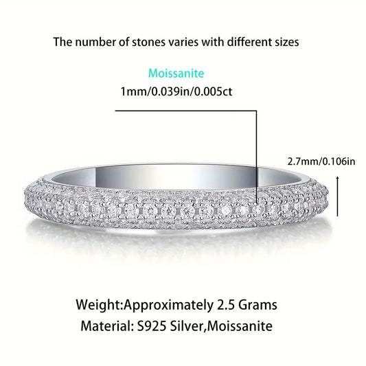 D VVS1 All Moissanite Ring GRA Certified Lab Diamond s925 Sterling Silver 18k White Gold Engagement Rings for Women Man