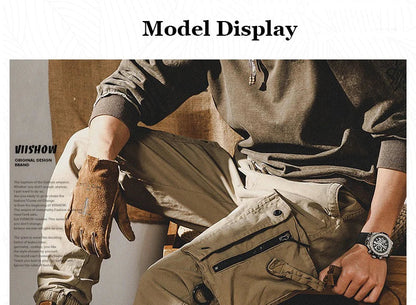 Autumn Men's Cargo Pants New Multi-Pocket Tactical Casual Pants Straight Leg Fashion Tactical Trousers Elastic Waist Cargo Pants