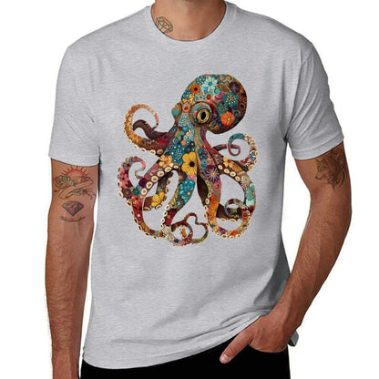 Full color octopus T-Shirt quick drying korean fashion summer tops Aesthetic clothing funny t shirts for men