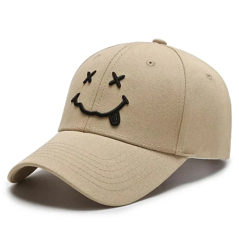 Men Women Smile Face Embroidery Baseball Caps Cotton Adjustable Snapback hats Hip Hop Trucker Cap summer Outdoor Sun hat Dad Hat