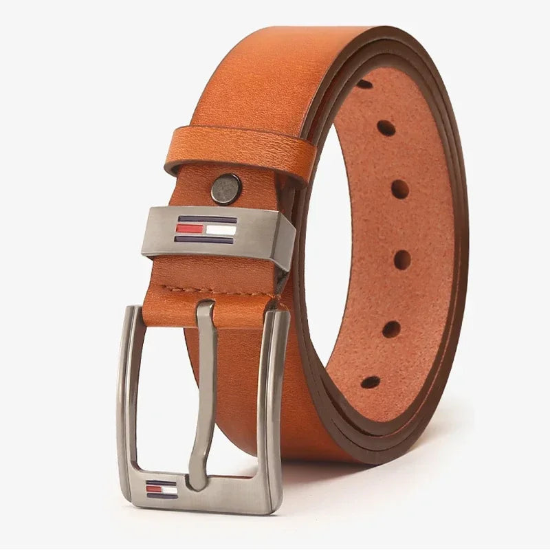 Male PU Leather Belt High Quality Men Belt Alloy Square Buckle Men Male Strap Pin Buckle Fancy Vintage Jeans Waistband Strap