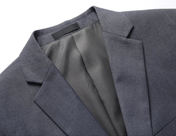 Men's Solid Color Business Suit Fashion Banquet Wedding Trend Groom Best Man Single 3/2/1