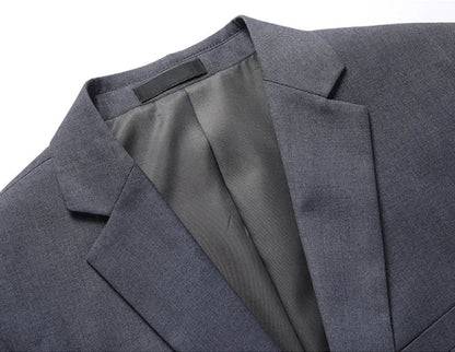 Men's Solid Color Business Suit Fashion Banquet Wedding Trend Groom Best Man Single 3/2/1