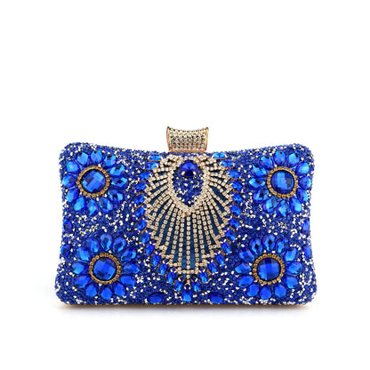 Acrylic Flower One Side Glitter Tassel Women Evening Bags Diamonds Small Day Clutch Luxury New Chain Shoulder Handbags For Party