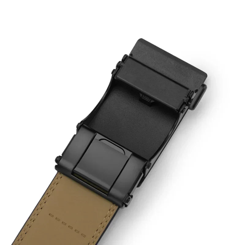 Leather belt men High Quality Genuine Leather Belts, Automatic Buckle Belt, Adjustable No Hole Belt Jeans Belt for Men
