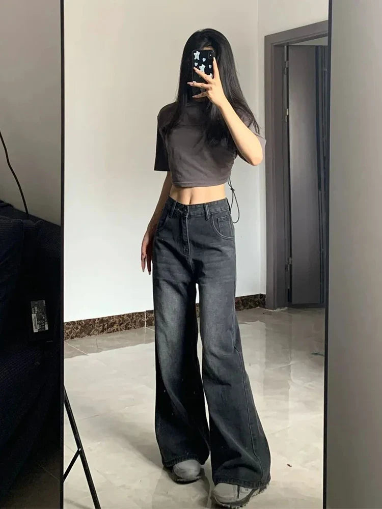 Y2K Slimming Pear-Shaped Loose Straight Bell Bottoms