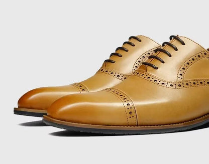 High Quality Genuine Leather Formal Shoes For Men New Style Carved Pattern Lace-up Three-joint Oxford Wedding Dress Shoes