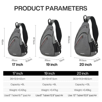 Men One Shoulder Backpack Women Sling Bag Crossbody USB Boys Cycling Sports Travel Versatile Fashion Student School