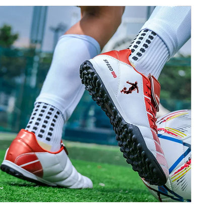 Men Football Boots FG/TF Soccer Shoes Breathable Professional Turf Outdoor Non-slip Long Spikes Adult Training Futsal Sneakers
