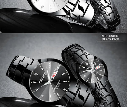 5808 Relogio Feminino Couple Watch Men Quartz watch for Lovers Luxury Womens wristwatch Stainless Steel Waterproof