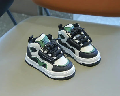 Children Tennis Shoes Spring Autumn Patchwork Leather Sports Shoes for Boy Girl Causal Versatile Kids Fashion Running Sneakers