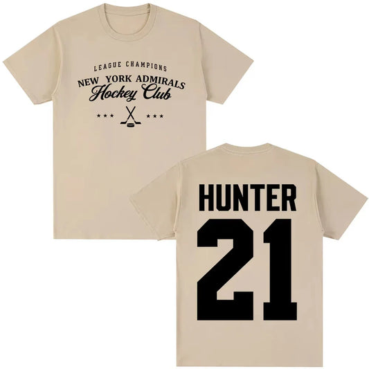 Heated Rivalry Scott Hunter 21 New York Admirals T-shirts Men Clothing Fashion Vintage Oversized T Shirts Cotton Casual T-shirts