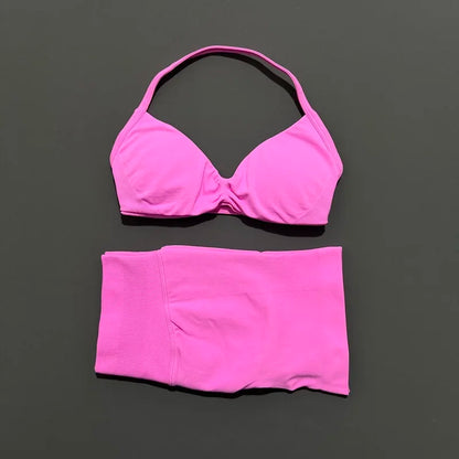 2 Piece Yoga Sets Women  Low Waist Seamless Push Up Bra Scrunch Butt Lift No Digging Comfortable Gym Running Tracksuits
