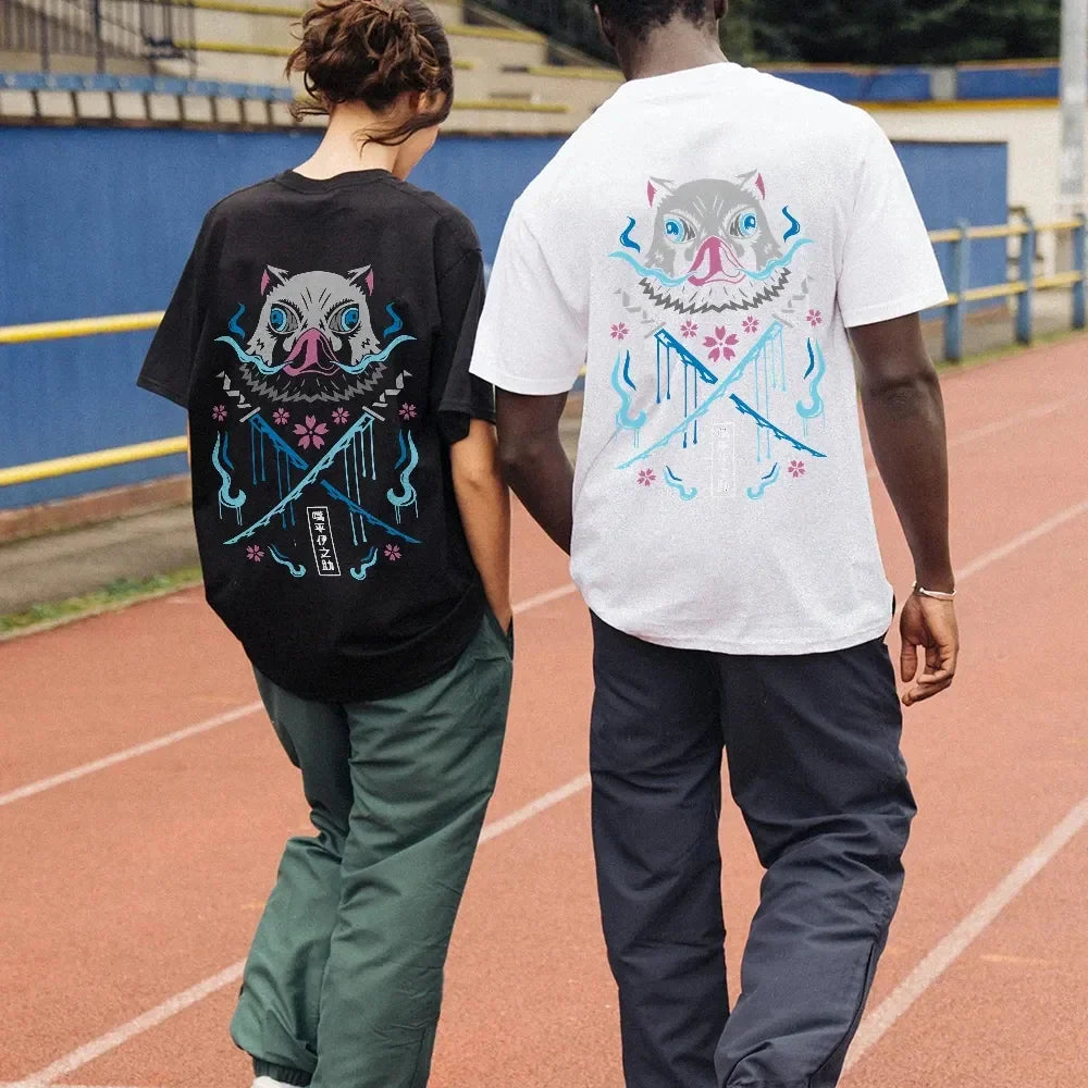 Printing Men's and Women's Summer New Fashion Cotton Breathable Unisex Round Neck Anime T-Shirt