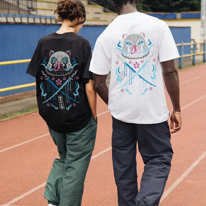Printing Men's and Women's Summer New Fashion Cotton Breathable Unisex Round Neck Anime T-Shirt