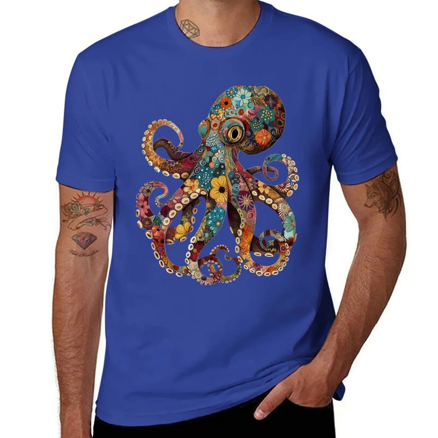 Full color octopus T-Shirt quick drying korean fashion summer tops Aesthetic clothing funny t shirts for men
