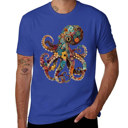 Full color octopus T-Shirt quick drying korean fashion summer tops Aesthetic clothing funny t shirts for men