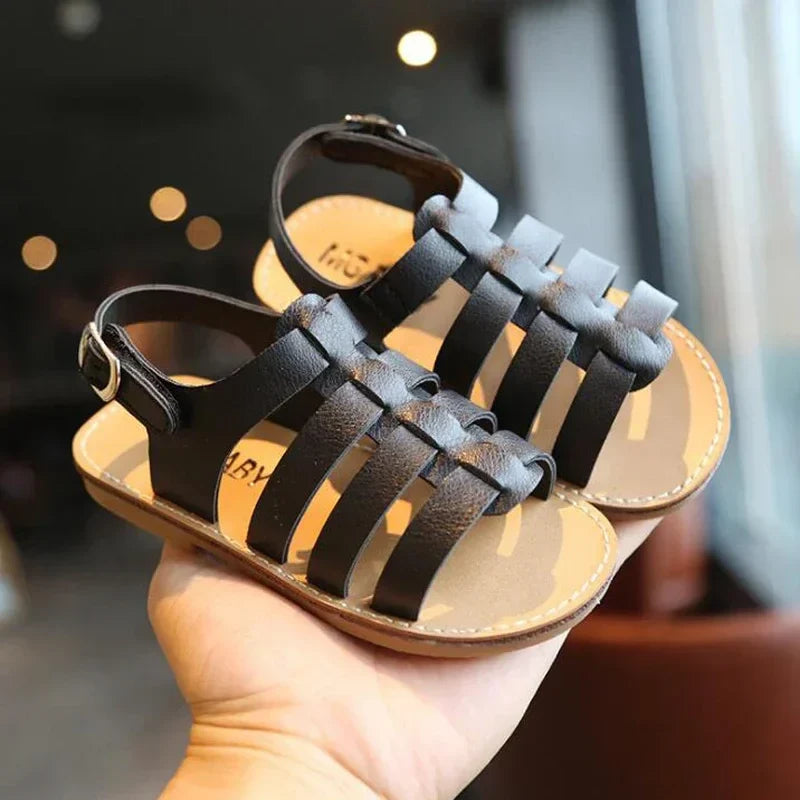 1-6 Years Children Summer Outdoor Beach Shoes Girls Princess Knitted Open Toed Sandals Gold, Silver, Black