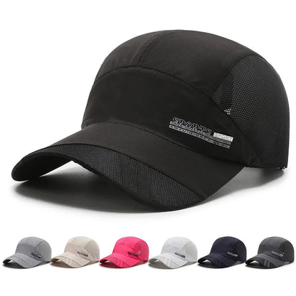 Summer Thin Men's Hat Sweat-absorbing Net Hat Breathable Outdoor Suhade Fishing Hat Sunscreen Baseball Cap Breathable Adjustable