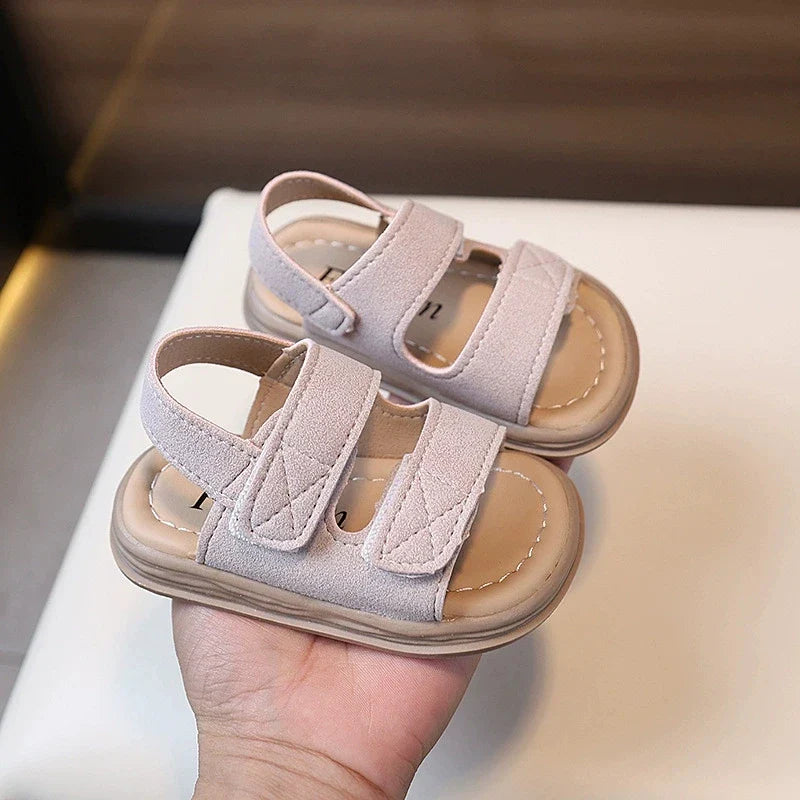 Summer Kids Sandals Boys Beach Sandal Baby Boy Shoes First Walkers Soft Bottom Solid Color Girls Sandals