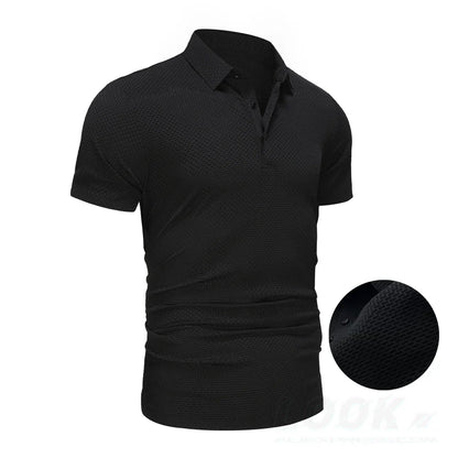 Upto EUR Sizes Tall Man Brand Top-Quality Men's Golf Shirt Lop-up Hollow Short-sleeved Polo Shirt SummerIce Silk Breathable Tee