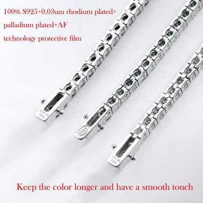 3/4/5mm Pass Diamond Test Moissanite Tennis Bracelets for Women Men Original 925 Sterling Silver Bangles with Certificate