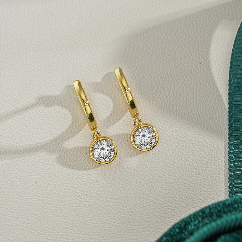 0.5ct Moissanite Earring for Women Wedding Luxury Jewelry Earrings 925 Sterling Silver With Gold Plated Ladies' Earrings