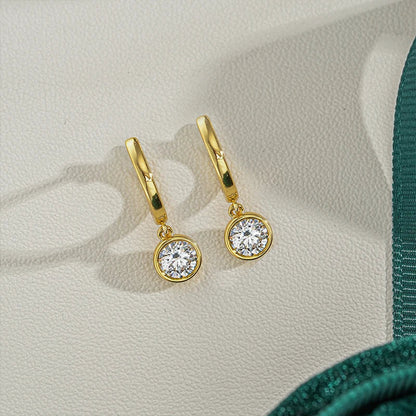 0.5ct Moissanite Earring for Women Wedding Luxury Jewelry Earrings 925 Sterling Silver With Gold Plated Ladies' Earrings