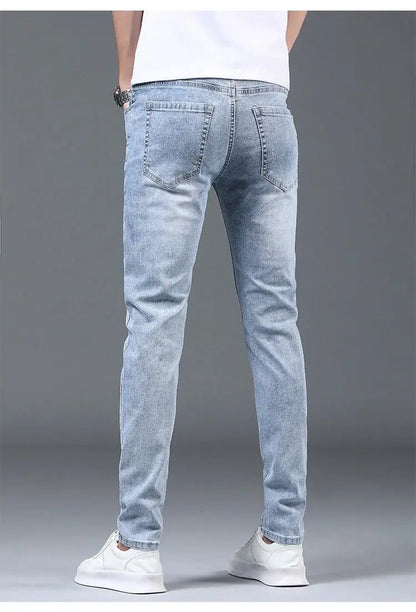 Luxury Summer Designer Korean Classic Streetwear Cowboy Pants for Men Fashionable and Comfortable Boyfriend Skinny Jeans Men