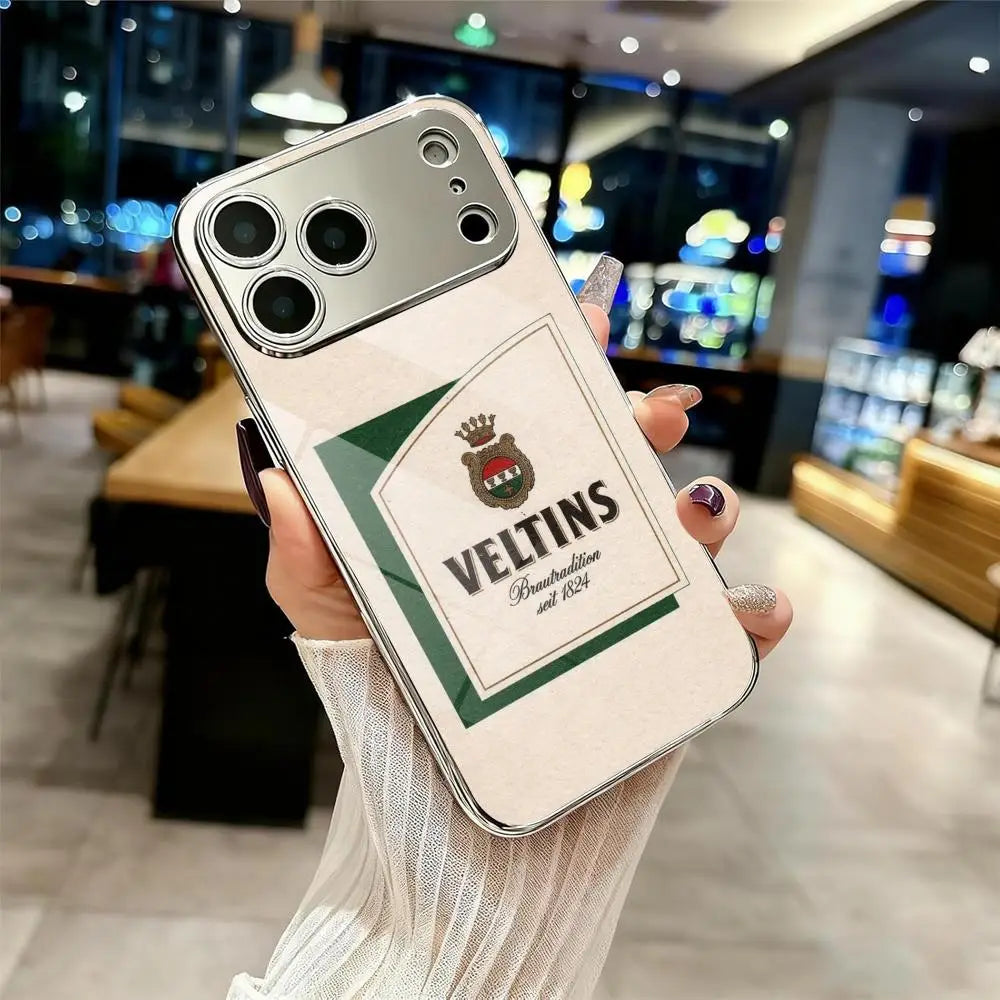 Phone Case For IPhone 17 16 15 14 13 12 Pro Max Plus Electroplated Metal Bumper Shockproof Case