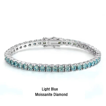 Certified Green Moissanite Tennis Bracelet for Women 925 Silver Plated 18K Gold 3/4/5/6.5mm Diamond Bracelets Fine Jewelry
