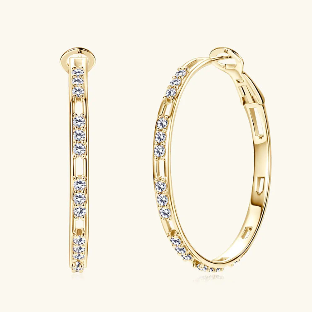 D VVS1 Hoop Moissanite Earring Diamond GRA 100% s925 Sterling Silver Plated 18k Wedding Earrings for Women Jewelry Gift