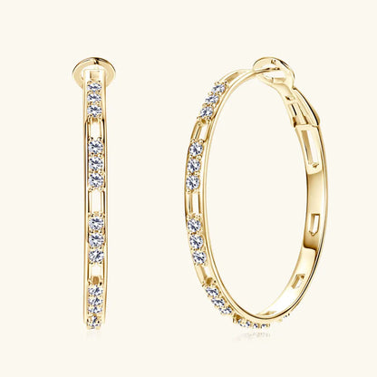D VVS1 Hoop Moissanite Earring Diamond GRA 100% s925 Sterling Silver Plated 18k Wedding Earrings for Women Jewelry Gift