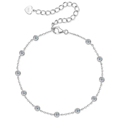 D VVS All Moissanite Tennis Bracelet 4mm 2.4ct Lab Diamond Wedding Fine Jewelry 925 Sterling Sliver Bracelets for Women