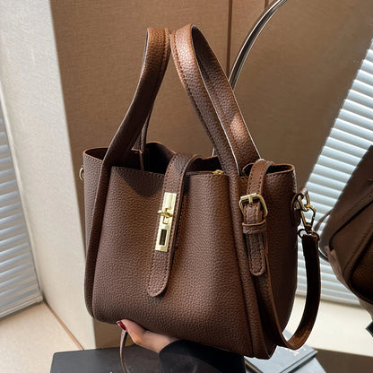 Bolsa de ombro transversal multifuncional de alto valor para o dia a dia, tendência retrô de moda outono-inverno, cor sólida simples