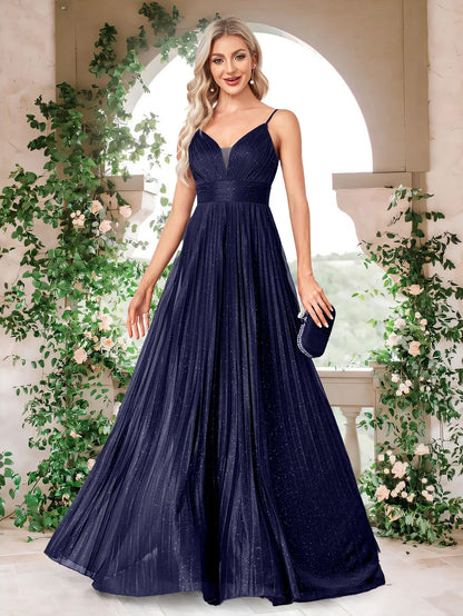 Vestidos de festa elegantes linha A luxuosos até o chão sem costas formais decote V profundo femininos vestidos de coquetel para festa de casamento