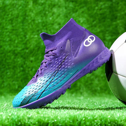 New Men Soccer Shoes Long Spikes Ultralight Football Boots Breathable Sneakers Indoor Match Cleats Training Drop Shipping