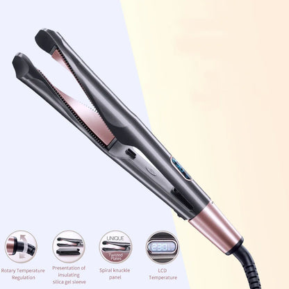 2026 New Hair Straightener Curler 2 in 1 Negative Ion Fast Heating Styling Iron Professional Flat Iron Curling Tool Home Travel