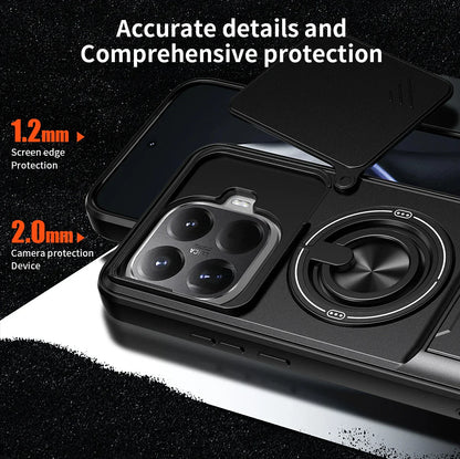 15T/15T Pro Armor Case For Xiaomi 15T Pro Case Shockproof Slide Lens Protector Phone Cover For Xiaomi 15T Case Fundas With Ring