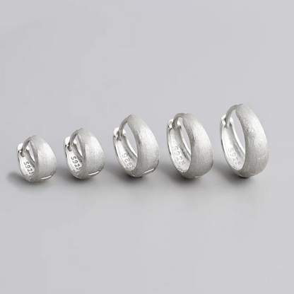 925 Sterling Silver Premium Matte Minimalism Unisex Huggies Ear Hoops Earrings for Women Gothic Piercing Men's Jewelry