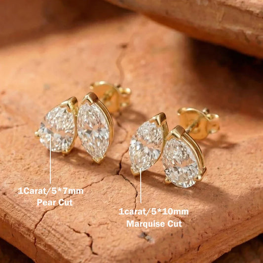 4cttw Marquise&Pear Cut Moissanite Stud Earrings with Certificate 2Diamond Ear Studs for Women Wedding S925 Silver Fine Jewelry
