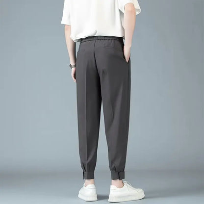 Pleats Men's Casual Harem Pants Japanese Style Fashion Loose Pants Harajuku Male Feet Solid Color Youth Trousers Streetwear