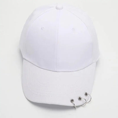 Hip Hop Women's Baseball Cap With Ring Circle Snapback Hats For Men Women Unisex Dad Hat Adjustable Kpop Korean Style Gorra