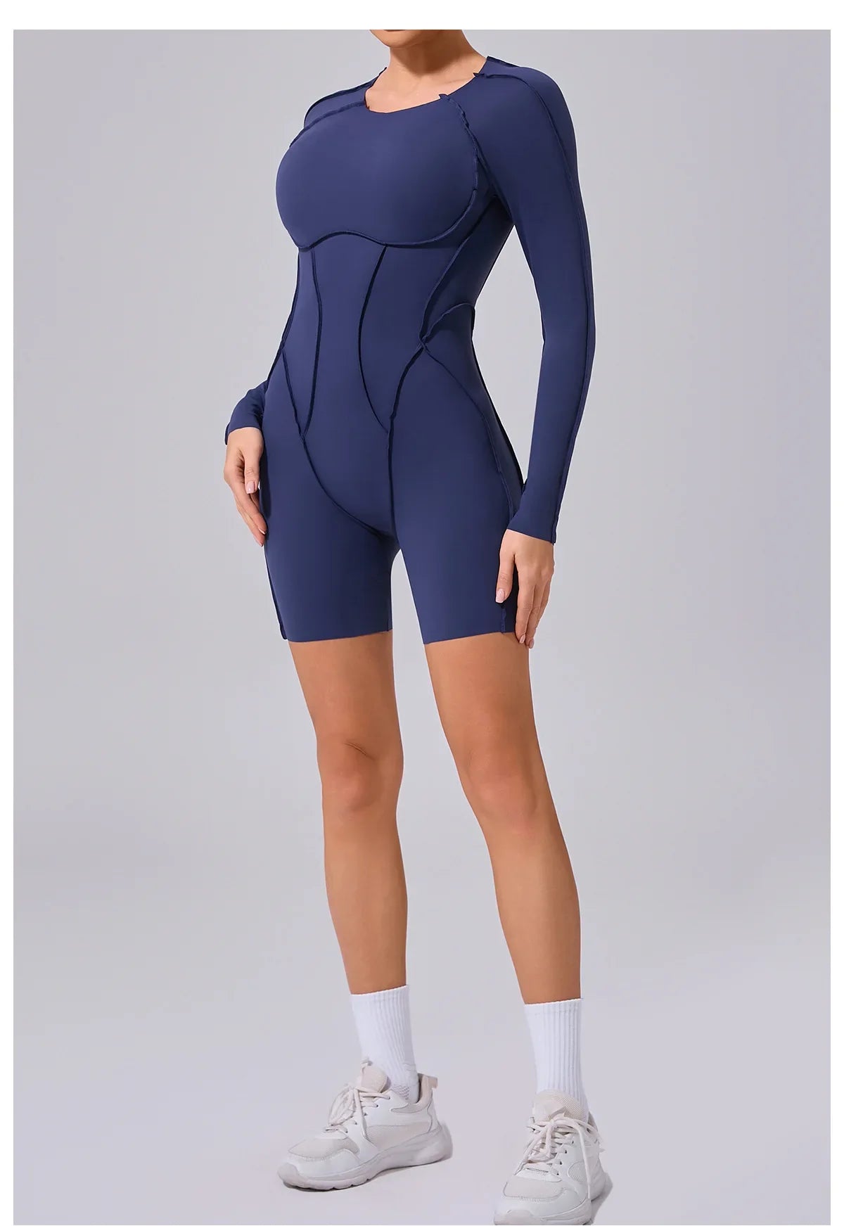 Women's High Elasticity Sports Bodysuit Kit Yoga Fitness Jumpsuit Open Back Hip-Lift Outdoors Gym Workout Sexy Fitness Outfit
