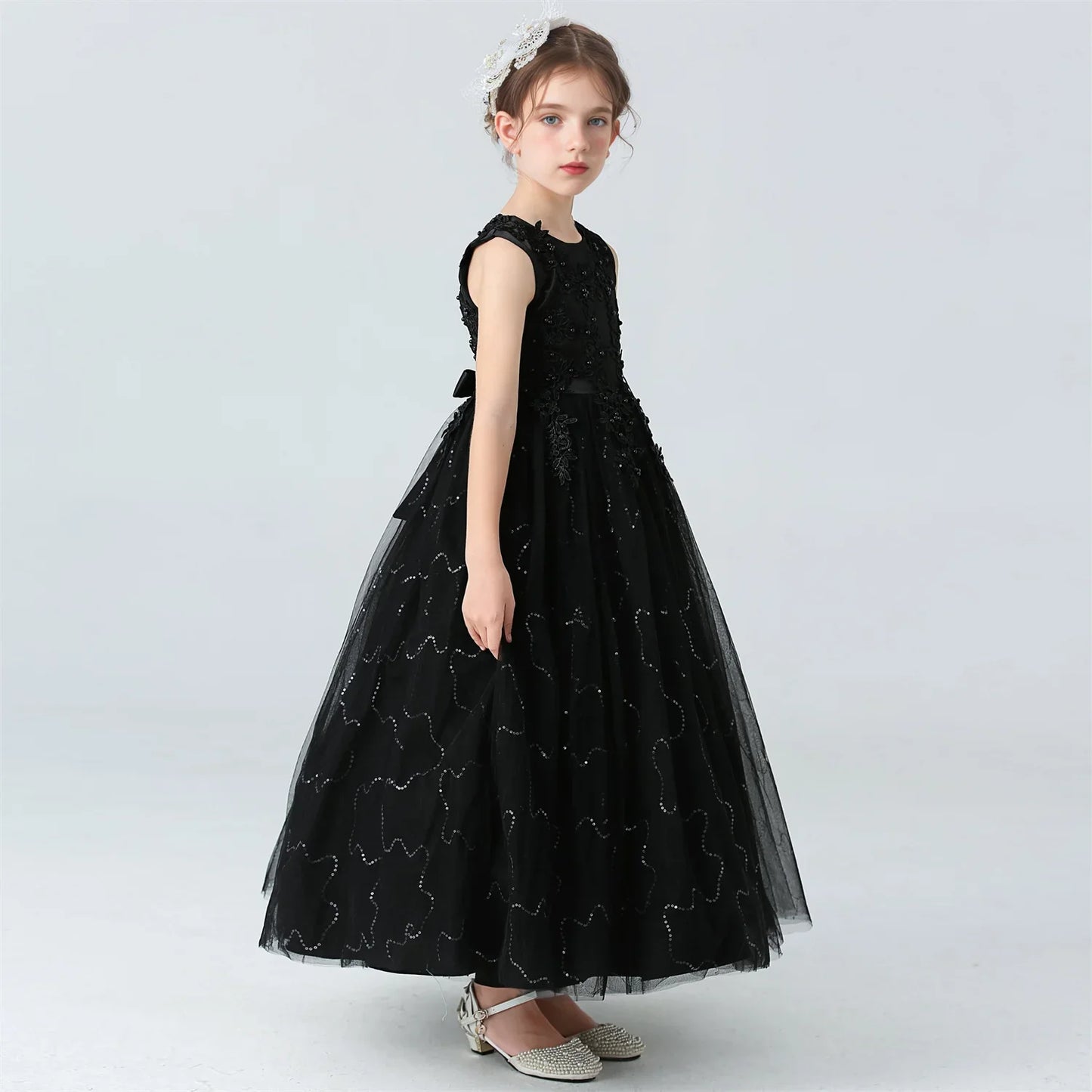Kids Dresses For Girls Lace Dress Gown Princess Clothes Children Formal Evening Party Flower Girls Wedding Vestidois